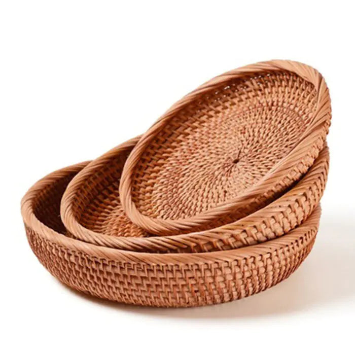 Handmade Vietnamese Wicker Candy Basket Set (3 Pieces) - Lunqara