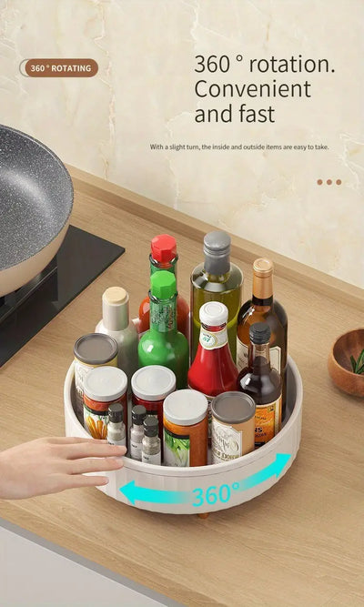 Multifunctional Kitchen Spice Rack - Rotating Bottle Shelf