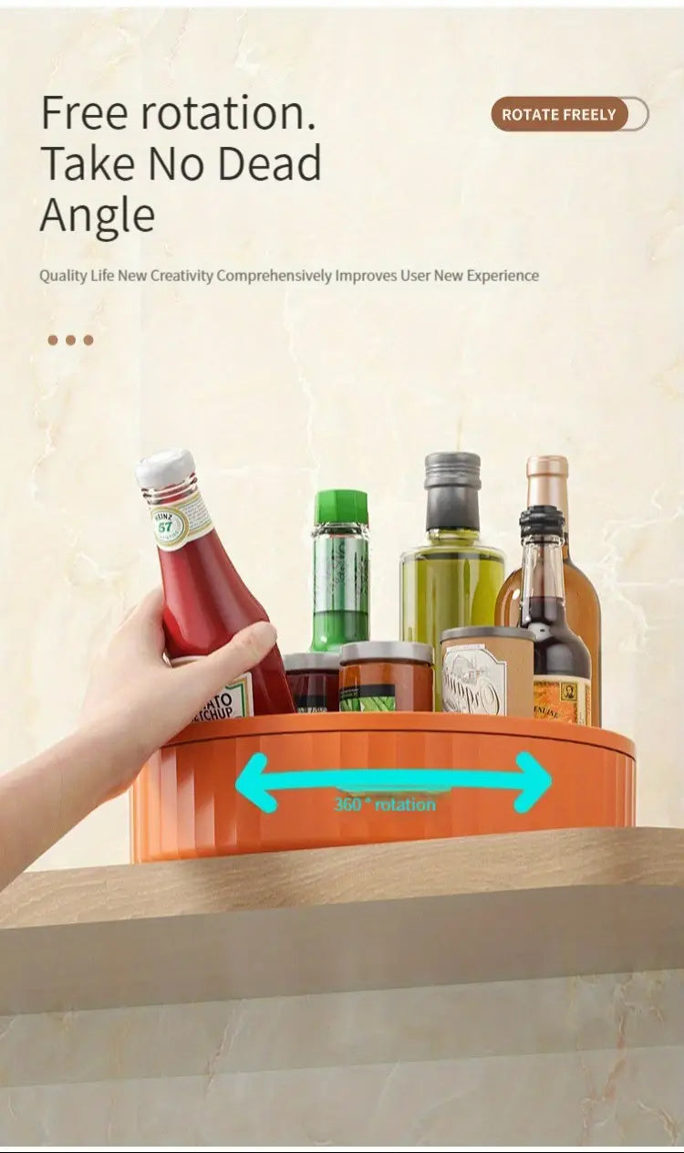 Multifunctional Kitchen Spice Rack - Rotating Bottle Shelf