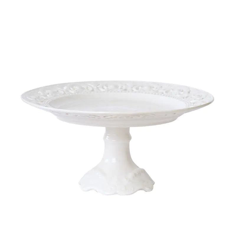 French Embossed Ceramic Plate for Breakfast & Salad