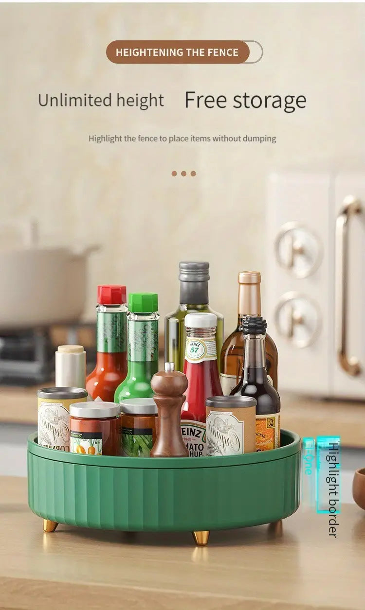 Multifunctional Kitchen Spice Rack - Rotating Bottle Shelf