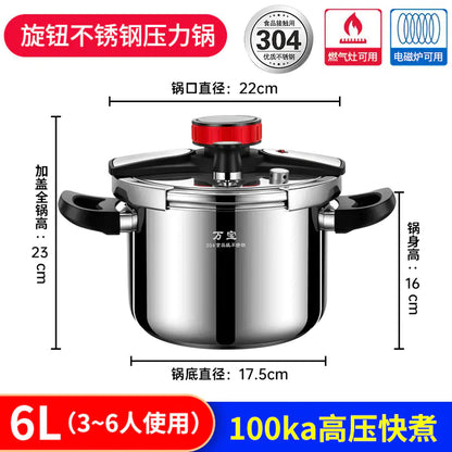 304 Stainless Steel High-Pressure Cooker for Kitchen Use