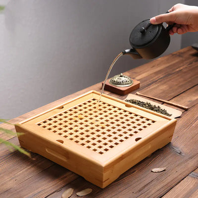 Bamboo Tea Tray Set for Kitchen Use