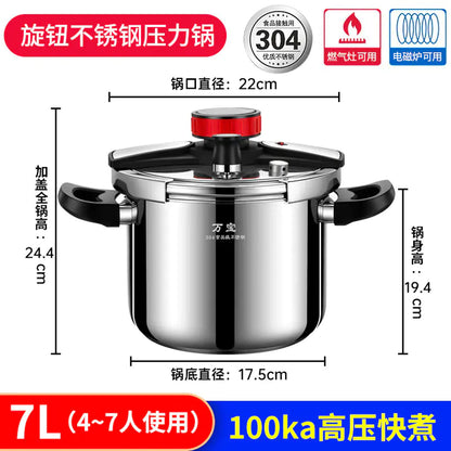 304 Stainless Steel High-Pressure Cooker for Kitchen Use