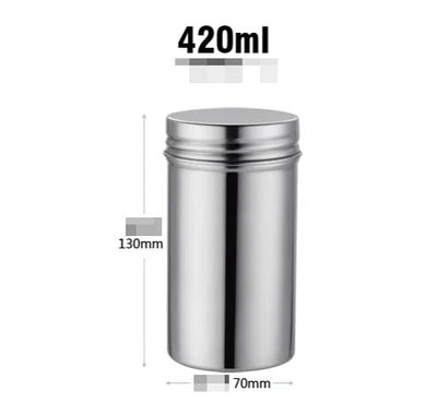 304 Stainless Steel Sealed Storage Jar Portable Tea Coffee Beans Container Small - Lunqara