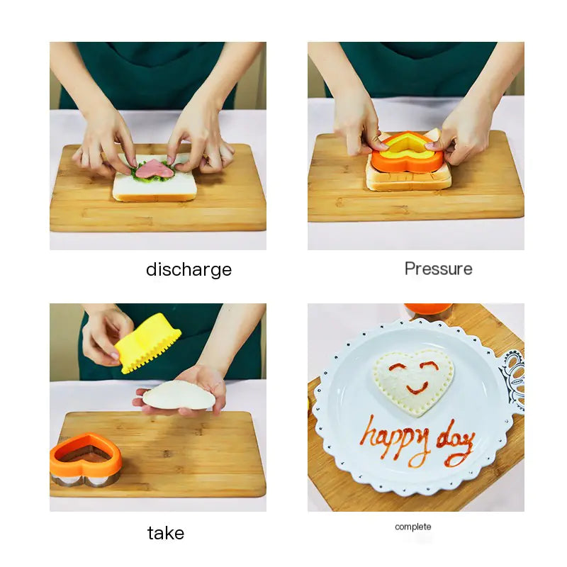 Cross-Border Pocket Sandwich Set with Cartoon Cutters