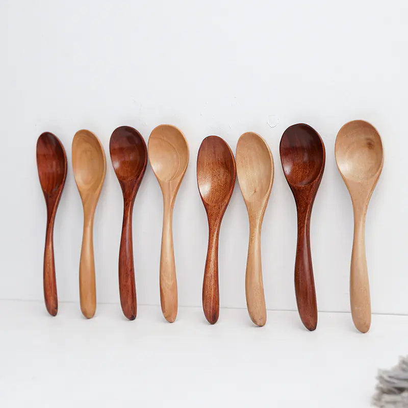 Japanese Wooden Mixing Spoon Set for Honey and Coffee - Lunqara 