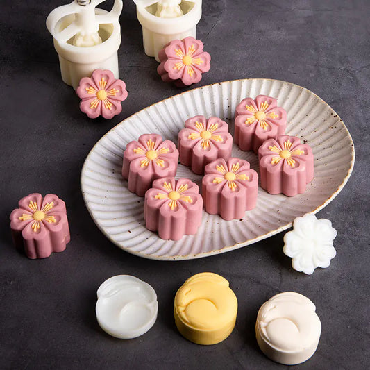 Mid-Autumn Festival Rabbit & Cherry Blossom Mooncake Mold - Lunqara 