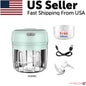 Electric 300ML Garlic Press Chopper Chili Onion Fruits Meat Mincer Blender Mixer - Lunqara 