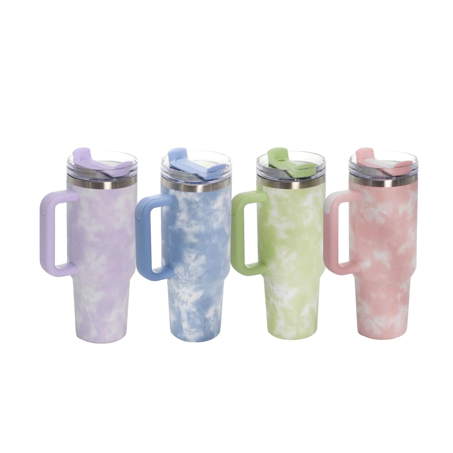 40oz Stainless Steel Travel Mug with Straw & Handle - Lunqara 