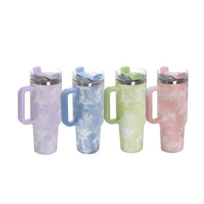 40oz Stainless Steel Travel Mug with Straw & Handle - Lunqara 