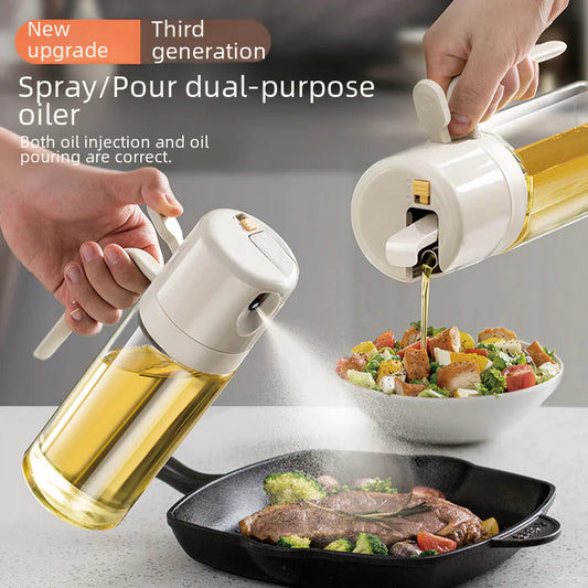Self-Designed Oil Bottle with Spray and Pour Function - Lunqara 