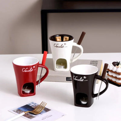 Fondue Mug Set – Mini Personal Fondue Pots - Lunqara