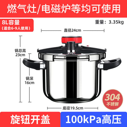304 Stainless Steel High-Pressure Cooker for Kitchen Use