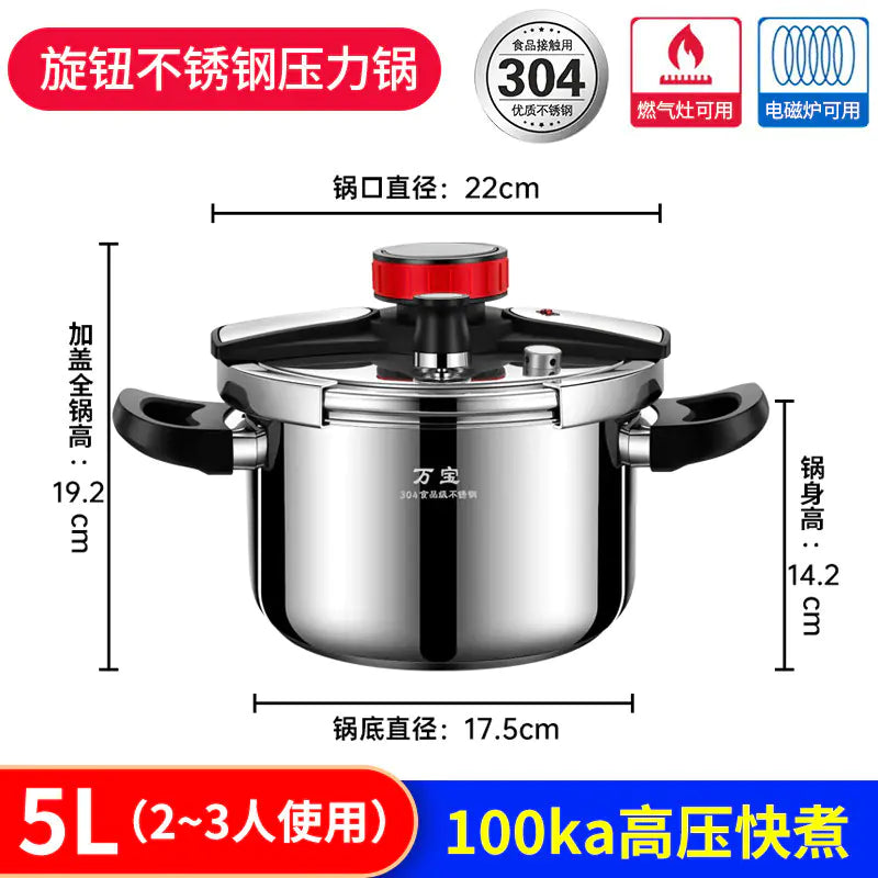 304 Stainless Steel High-Pressure Cooker for Kitchen Use