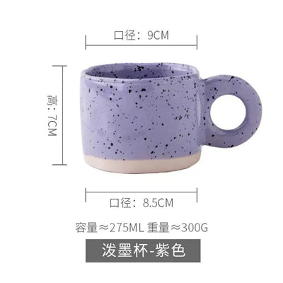 Korean Style Ink Splash Ceramic Mug for Coffee and Tea - Lunqara