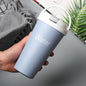304 Stainless Steel European Straw Coffee Cup Travel Mug - Lunqara 