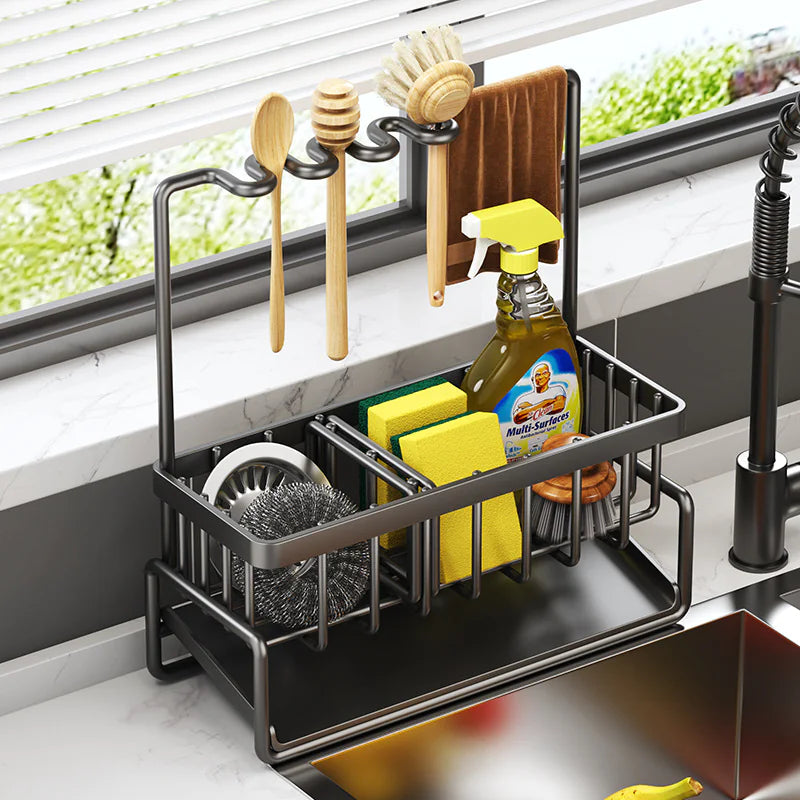 Multifunctional Kitchen Sink Organizer with Draining Rack - Lunqara 