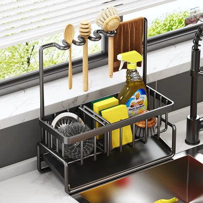 Multifunctional Kitchen Sink Organizer with Draining Rack - Lunqara 