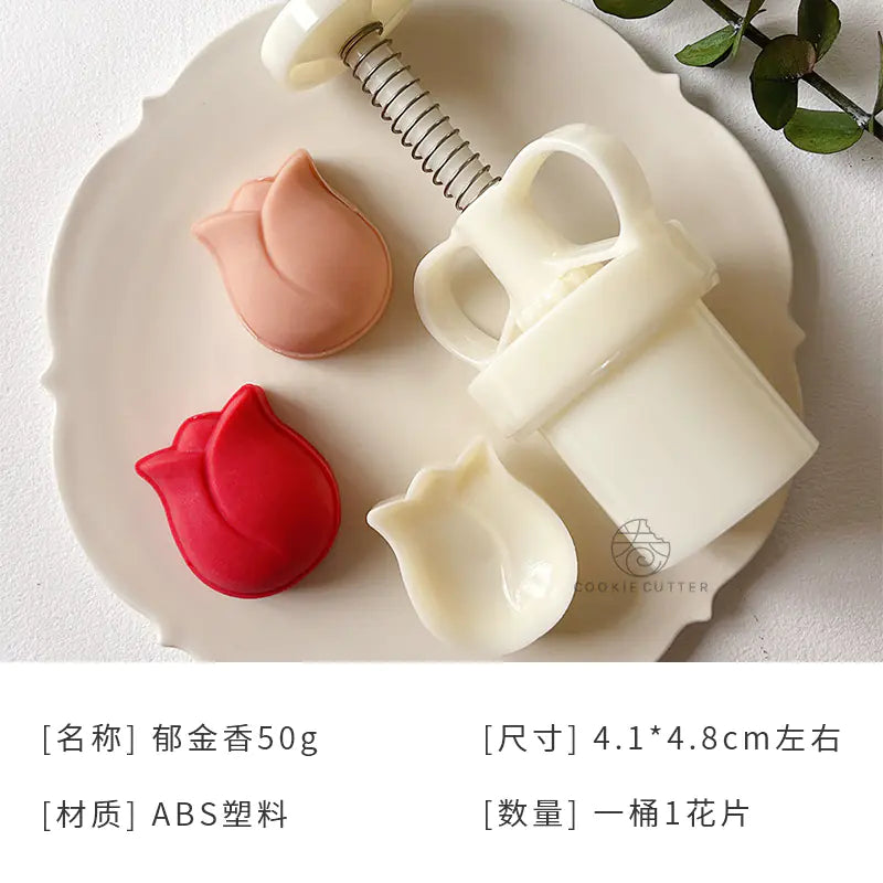 50g Mid-Autumn Festival Mooncake Mold with Floral Design - Lunqara 