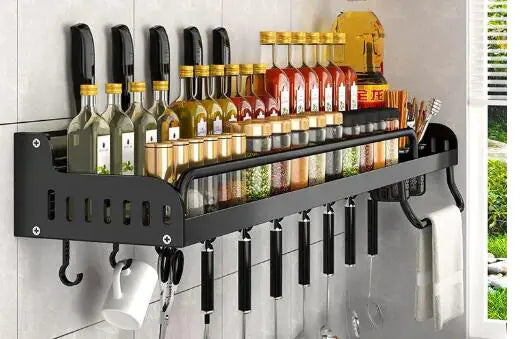 Wall-Mounted Multi-Function Kitchen Storage Rack - Lunqara 