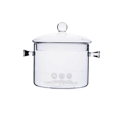 Glass Double-Handled Soup Pot with Electric Stove