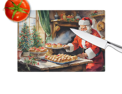 Cookies with Santa Claus Glass Cutting Board - Lunqara 