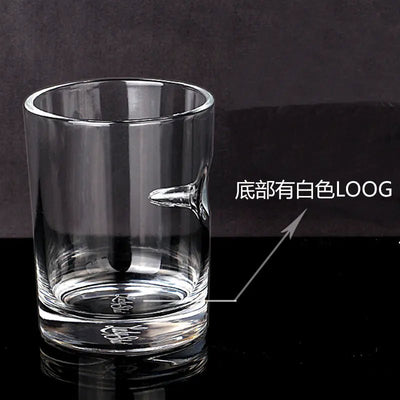 Creative Glass Whiskey Cup with Bullet Design - Lunqara