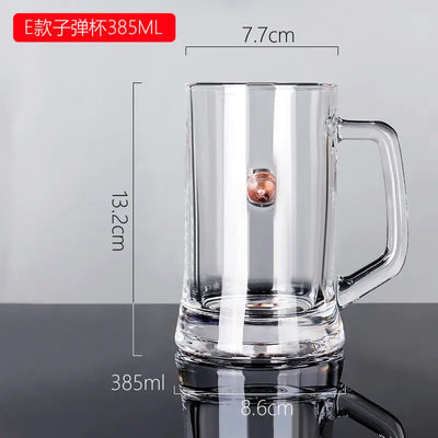 Creative Glass Whiskey Cup with Bullet Design - Lunqara