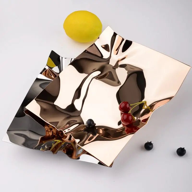 Nordic Style Stainless Steel Irregular Fruit Bowl - Lunqara
