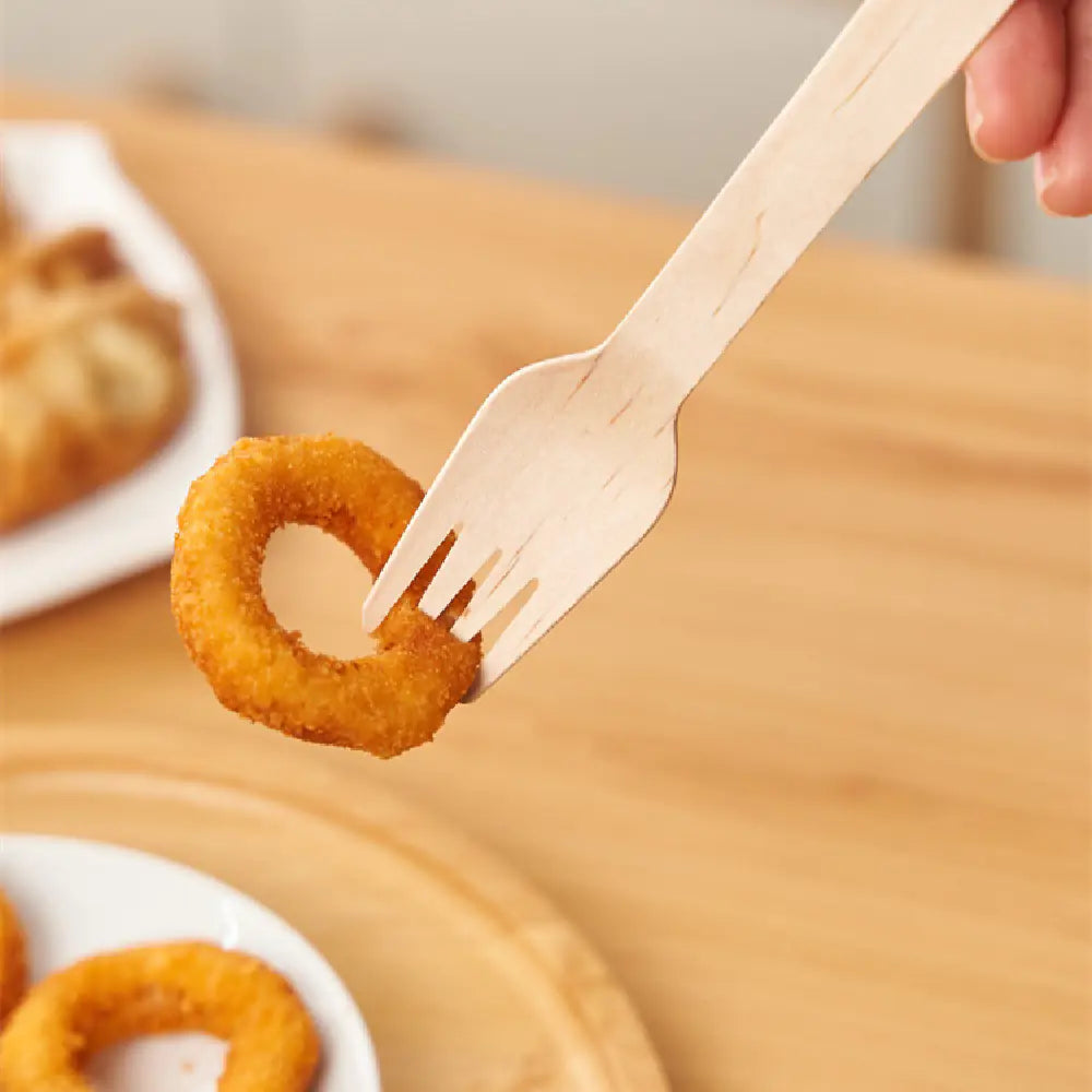 Wooden Fork and Spoon for Birthday Cake Decor
