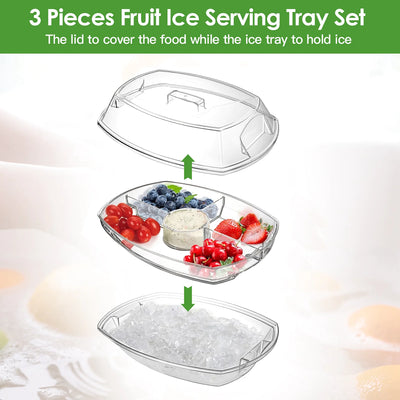 Cold Food Serving Tray with Lid & Compartments