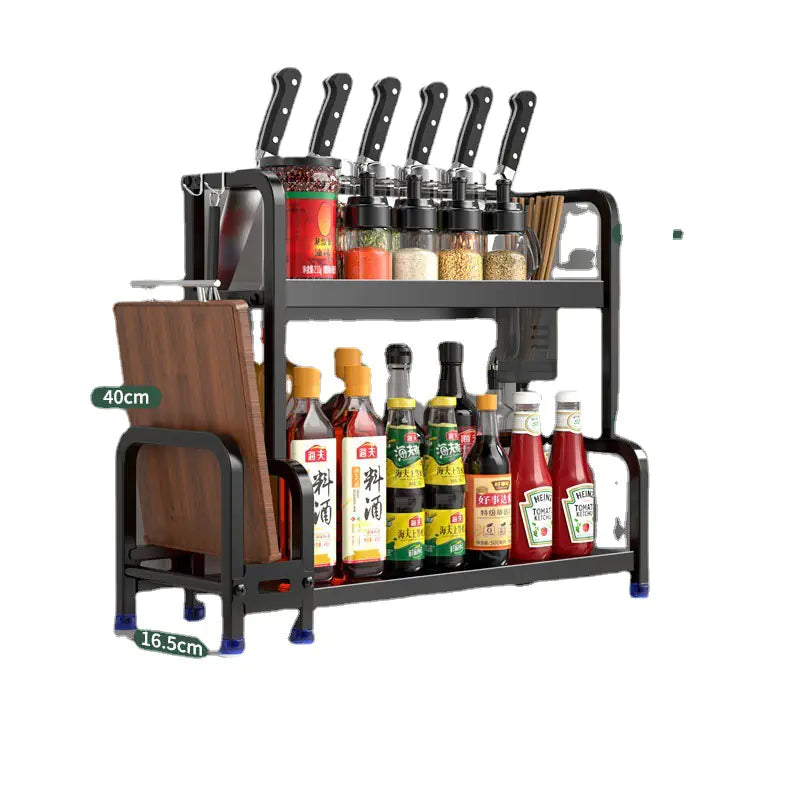 Multifunctional Kitchen Organizer Rack with Spice Shelves - Lunqara 