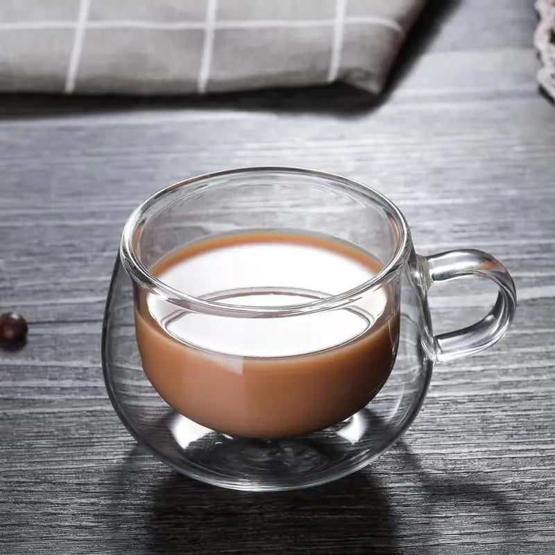 Creative Double-Wall Borosilicate Glass Coffee Mug - Lunqara 
