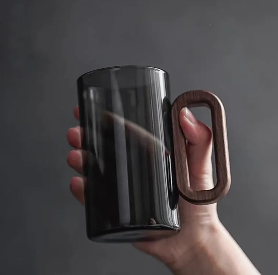 Smoky Gray Borosilicate Glass Water Cup - Lunqara 