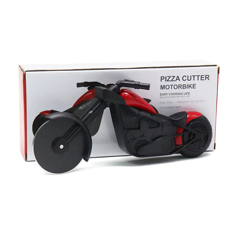 Stainless Steel Pizza Cutter - Cute Motorcycle Design - Lunqara 