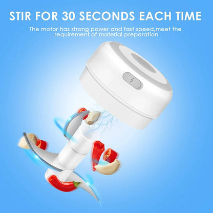 Electric 300ML Garlic Press Chopper Chili Onion Fruits Meat Mincer Blender Mixer - Lunqara 