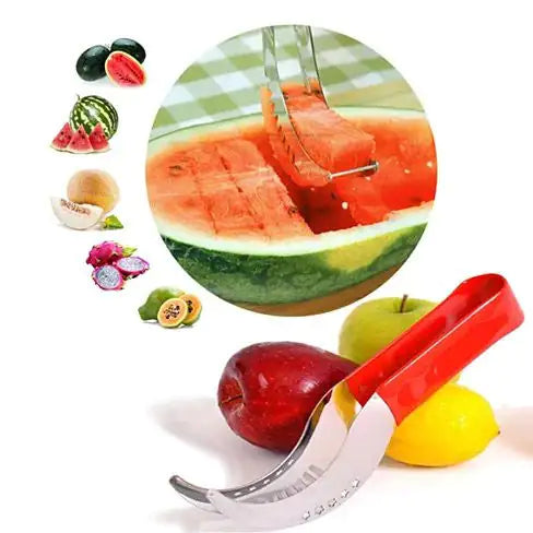 Lunqara RED/STELL Watermelon or any Melon Slicer and Cake With Mellon Baller And Fruit Carver