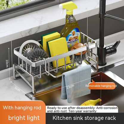 Multifunctional Kitchen Sink Organizer with Draining Rack - Lunqara 