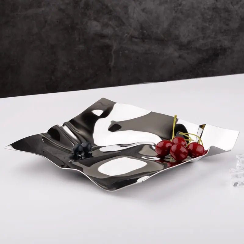 Nordic Style Stainless Steel Irregular Fruit Bowl - Lunqara