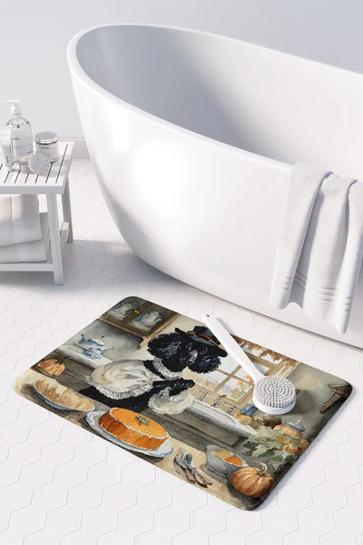Poodle Fall Kitchen Pumpkins Memory Foam Kitchen Mat - Lunqara 
