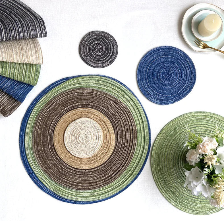 Nordic Style Round Woven Heat-Resistant Placemats