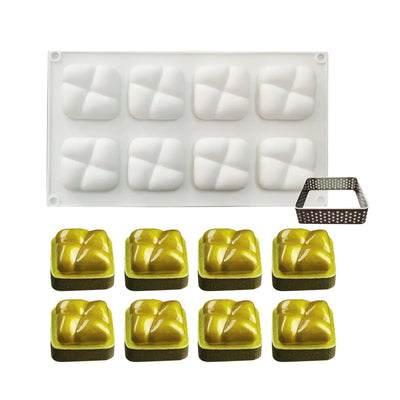 Heart-Shaped Sandstone Cake Silicone Mold and Steel Ring