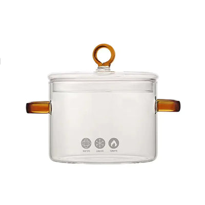 Glass Double-Handled Soup Pot with Electric Stove