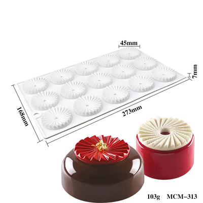 15-Cavity Silicone Mousse Cake Mold for Decoration - Lunqara 
