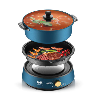Multifunctional Electric Grill and Hot Pot Cooker