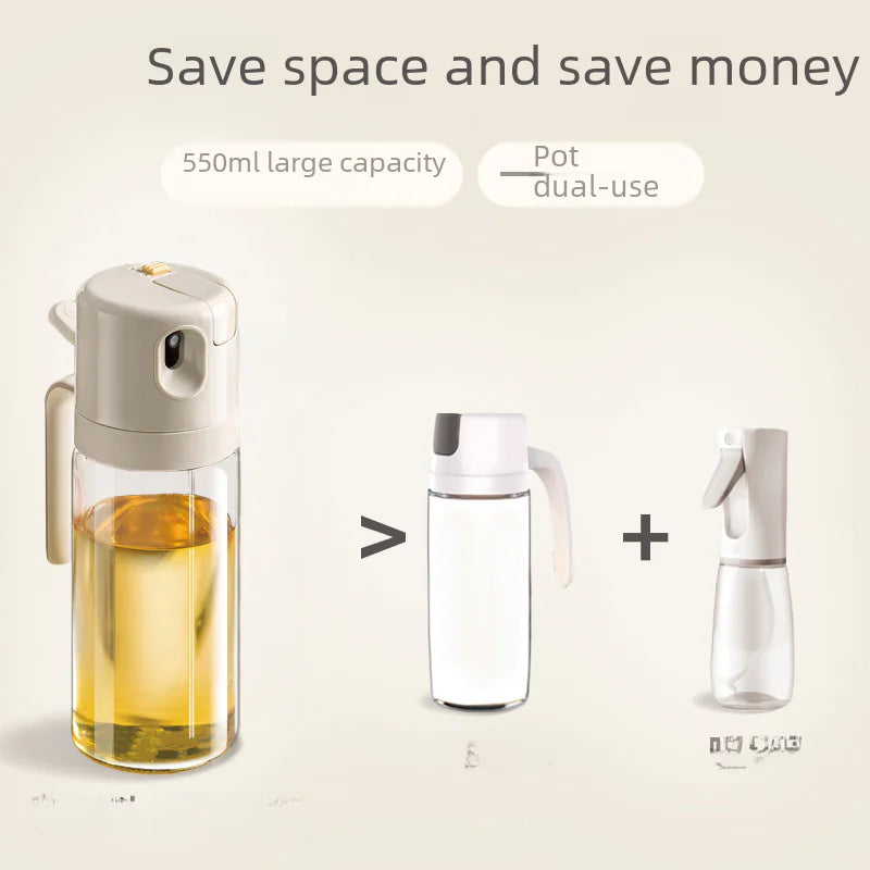 Self-Designed Oil Bottle with Spray and Pour Function - Lunqara 