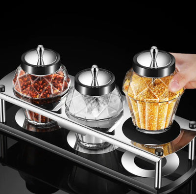 Kitchen Utensils Seasoning Jar with Spoon Cover - Lunqara