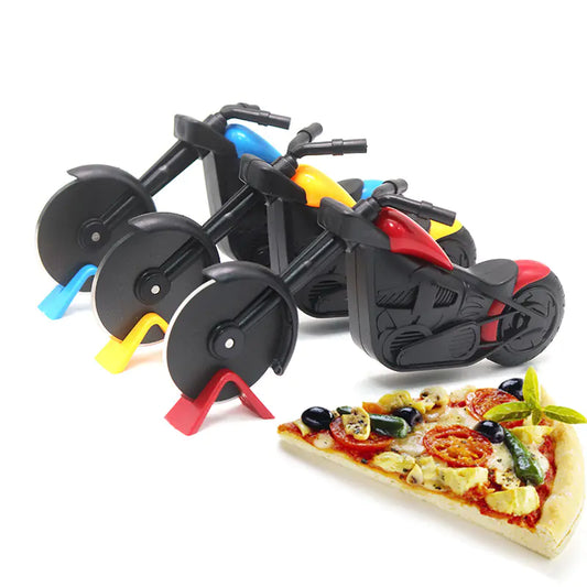 Stainless Steel Pizza Cutter - Cute Motorcycle Design - Lunqara 