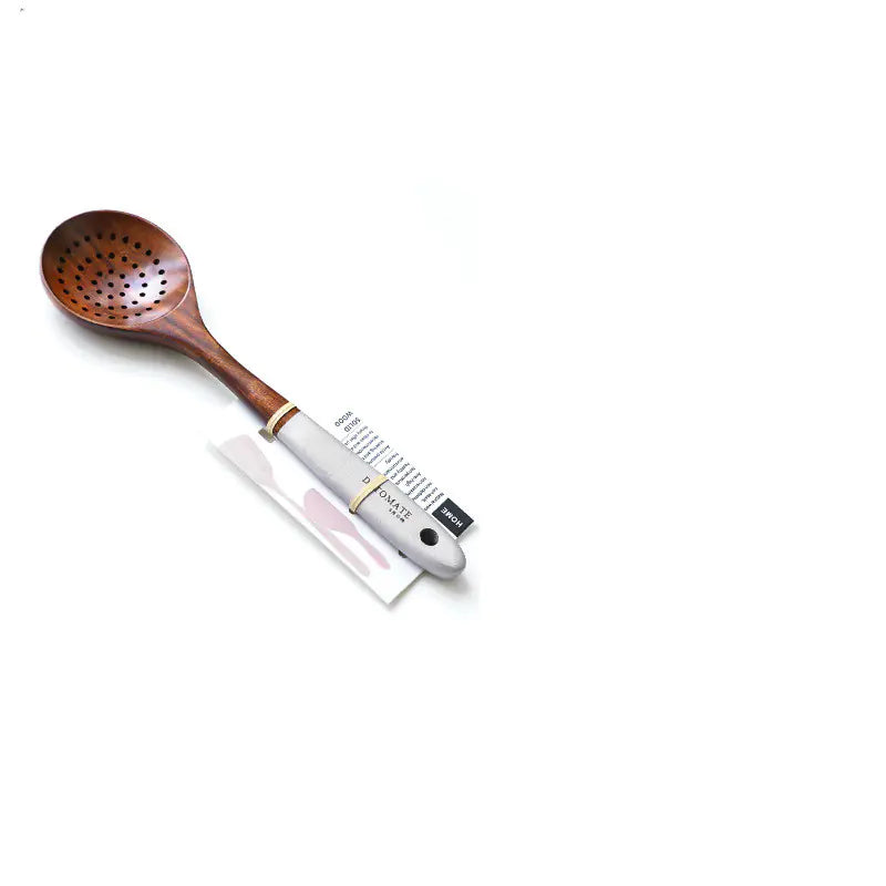 Colorful Teak Kitchen Utensils Set with Soup Spoon